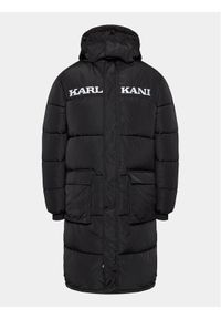 Karl Kani Kurtka puchowa Retro Hooded Long 6076016 Czarny Regular Fit. Kolor: czarny. Materiał: syntetyk, puch. Styl: retro