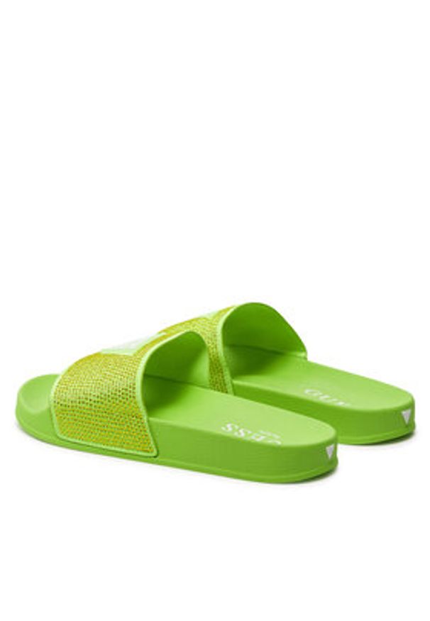 Guess Klapki E4GZ25 BB00F Zielony. Kolor: zielony. Materiał: materiał