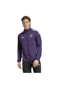 Adidas - Kurtka dresowa Prematch Manchester United 2025/26. Kolor: wielokolorowy, fioletowy, biały. Materiał: dresówka. Sport: piłka nożna #2