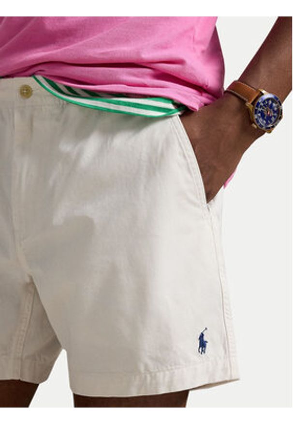 Polo Ralph Lauren Szorty materiałowe 710644995042 Biały Regular Fit. Kolor: biały. Materiał: bawełna