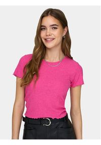 only - ONLY T-Shirt Emma 15201206 Różowy Regular Fit. Kolor: różowy. Materiał: syntetyk