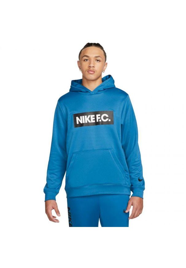 Nike - Męska Bluza Z Kapturem DF FC Libero. Typ kołnierza: kaptur. Kolor: niebieski