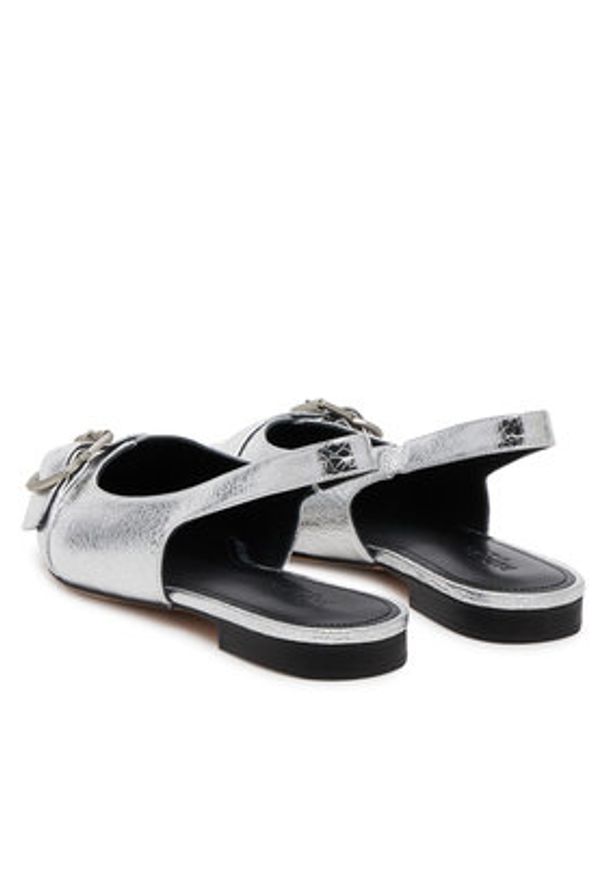 Badura Baleriny HIBISCUS-LT593-911 Srebrny. Kolor: srebrny. Materiał: skóra