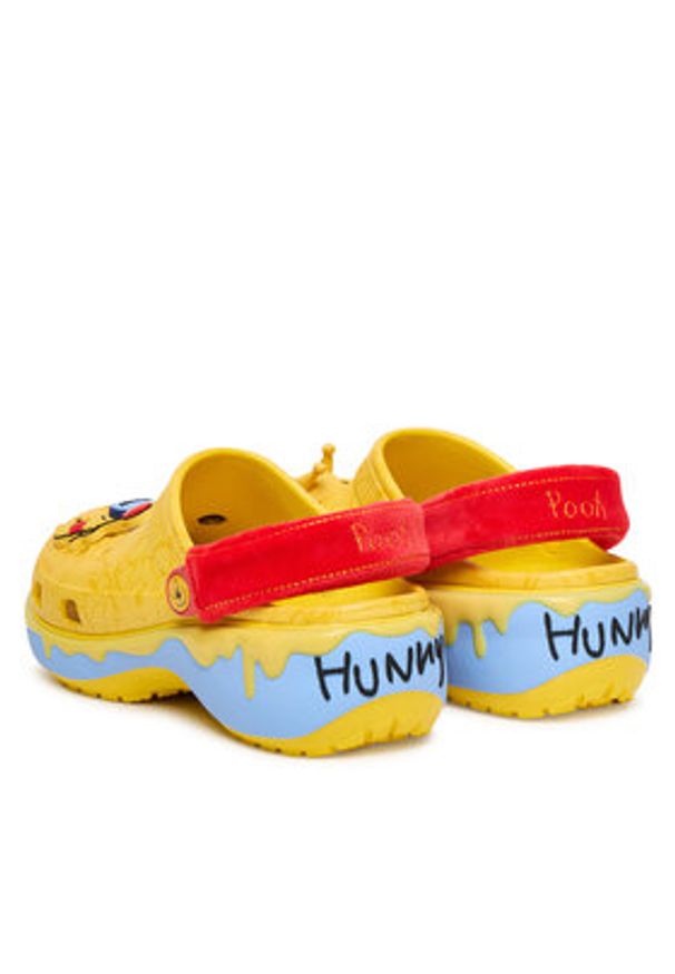 Crocs Klapki Disney Winnie The Pooh Classic Platform Clog 211092 Żółty. Kolor: żółty. Wzór: motyw z bajki. Obcas: na platformie