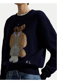 Polo Ralph Lauren Sweter 211972139001 Granatowy Relaxed Fit. Typ kołnierza: polo. Kolor: niebieski. Materiał: wełna #2