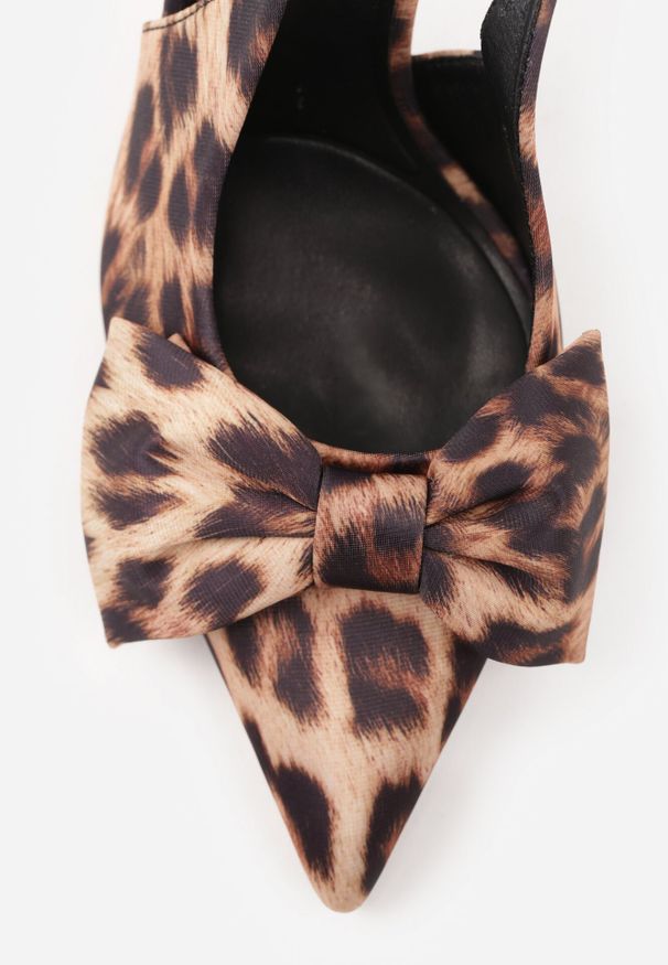 Born2be - Panterkowe Sandały na Obcasie Vices z Ozdobną Kokardką Florozia. Okazja: na wesele, na ślub cywilny. Zapięcie: bez zapięcia. Obcas: na obcasie. Styl: klasyczny, elegancki. Wysokość obcasa: średni