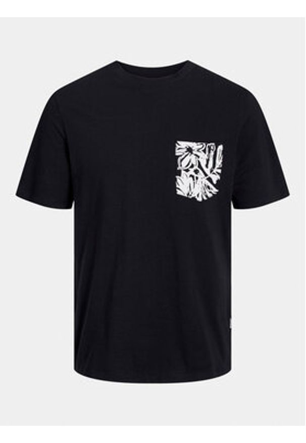 Jack & Jones - Jack&Jones T-Shirt Lafayette 12250435 Czarny Standard Fit. Kolor: czarny. Materiał: bawełna