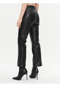 DKNY Spodnie skórzane P2GKTO69 Czarny Regular Fit. Kolor: czarny. Materiał: syntetyk, skóra