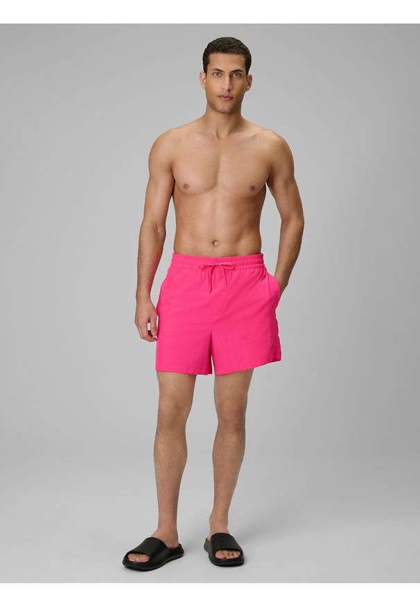 4f - 4F Spodenki plażowe boardshorty męskie - różowe S. Kolor: różowy. Materiał: materiał