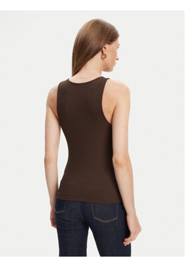 Guess Top W5GP57 KCV52 Brązowy Regular Fit. Kolor: brązowy. Materiał: syntetyk