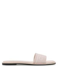 Calvin Klein Klapki Squared Flat Slide He HW0HW00817 Beżowy. Kolor: beżowy. Materiał: materiał #5