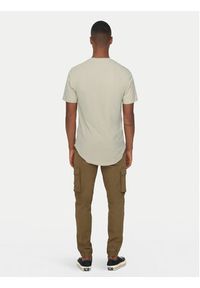 Only & Sons T-Shirt Matt 22002973 Beżowy Regular Fit. Kolor: beżowy. Materiał: bawełna #5