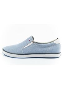 ANATOMISCH INSOLES - Buty sportowe trampki do chodzenia wsuwane męskie Tommy Hilfiger. Zapięcie: bez zapięcia. Kolor: niebieski. Materiał: materiał. Szerokość cholewki: normalna. Sport: turystyka piesza