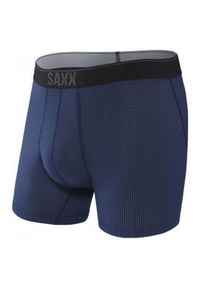 SAXX - Bokserki termoaktywne męskie Saxx Quest Boxer Brief Fly. Kolor: niebieski. Sport: fitness
