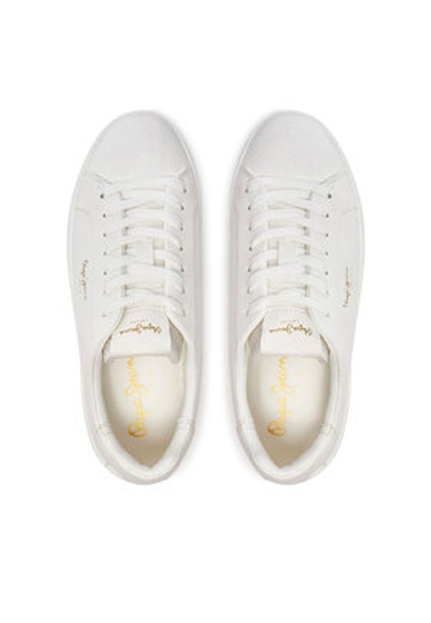 Pepe Jeans Sneakersy PLS00031 Biały. Kolor: biały. Materiał: skóra