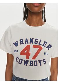 Wrangler T-Shirt 112350277 Écru Regular Fit. Materiał: bawełna