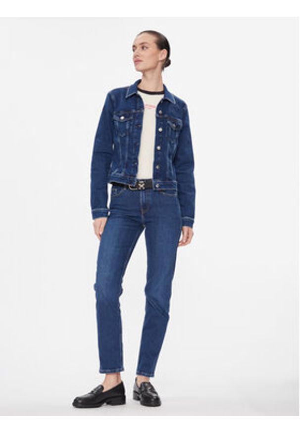TOMMY HILFIGER - Tommy Hilfiger Kurtka jeansowa WW0WW40654 Granatowy Slim Fit. Kolor: niebieski. Materiał: bawełna