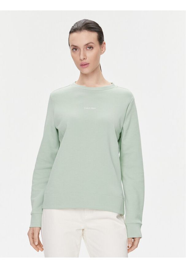 Calvin Klein Bluza Micro Logo K20K205453 Zielony Regular Fit. Kolor: zielony. Materiał: syntetyk