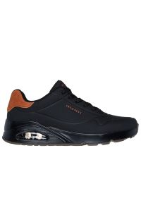 skechers - Buty męskie Skechers Uno Suited On Air 183004BBK - czarne. Zapięcie: sznurówki. Kolor: czarny. Materiał: zamsz, skóra, syntetyk, guma. Szerokość cholewki: normalna. Wzór: gładki. Model: Skechers Sport