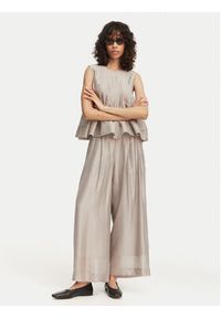 Eleh Spodnie materiałowe SS260269 Szary Wide Leg. Kolor: szary. Materiał: wiskoza #4