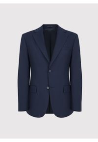 Pako Lorente - PAKO LORENTE - Granatowa marynarka garniturowa z wełną. Okazja: na spotkanie biznesowe. Kolor: niebieski. Materiał: wełna. Styl: biznesowy #3
