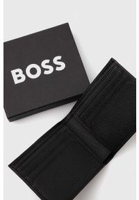 BOSS portfel skórzany męski kolor czarny. Kolor: czarny. Materiał: skóra #3