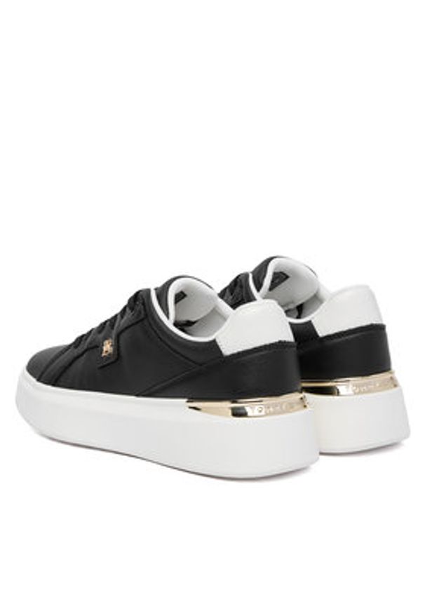 TOMMY HILFIGER - Tommy Hilfiger Sneakersy Th Chic Platform FW0FW09396 Czarny. Kolor: czarny. Materiał: skóra. Obcas: na platformie