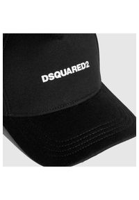 DSQUARED2 Czarna męska czapka z daszkiem z wprasowanym logo. Kolor: czarny. Wzór: napisy #4