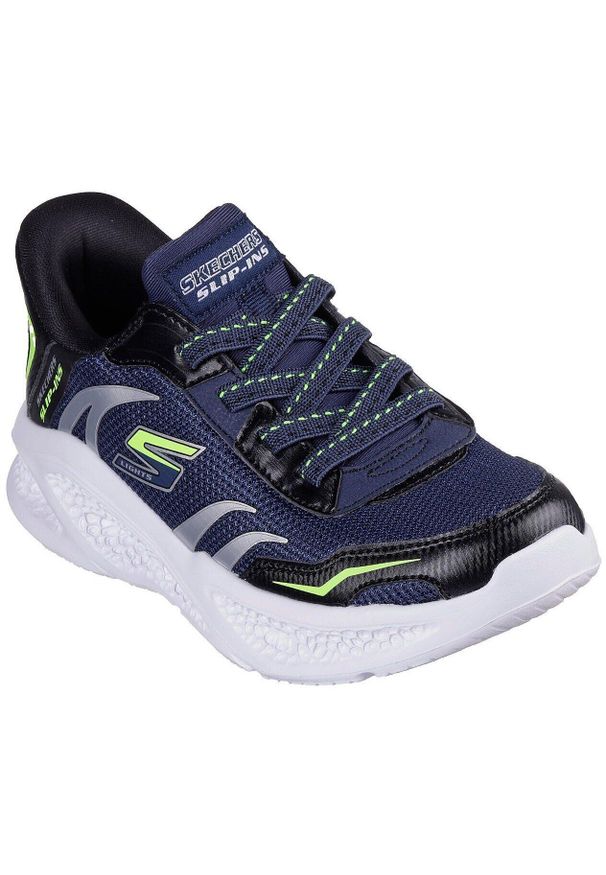 skechers - Adidasy Skechers Meteor-lgih, Dzieci. Kolor: niebieski. Materiał: materiał. Model: Skechers Sport. Sport: turystyka piesza
