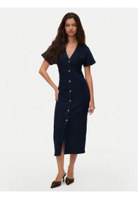 Vero Moda Sukienka jeansowa Sanni 10345708 Granatowy Slim Fit. Kolor: niebieski. Materiał: bawełna #1