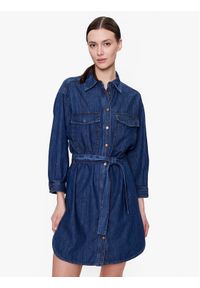 Sisley Sukienka jeansowa 4FU6LV039 Granatowy Regular Fit. Kolor: niebieski. Materiał: bawełna #1