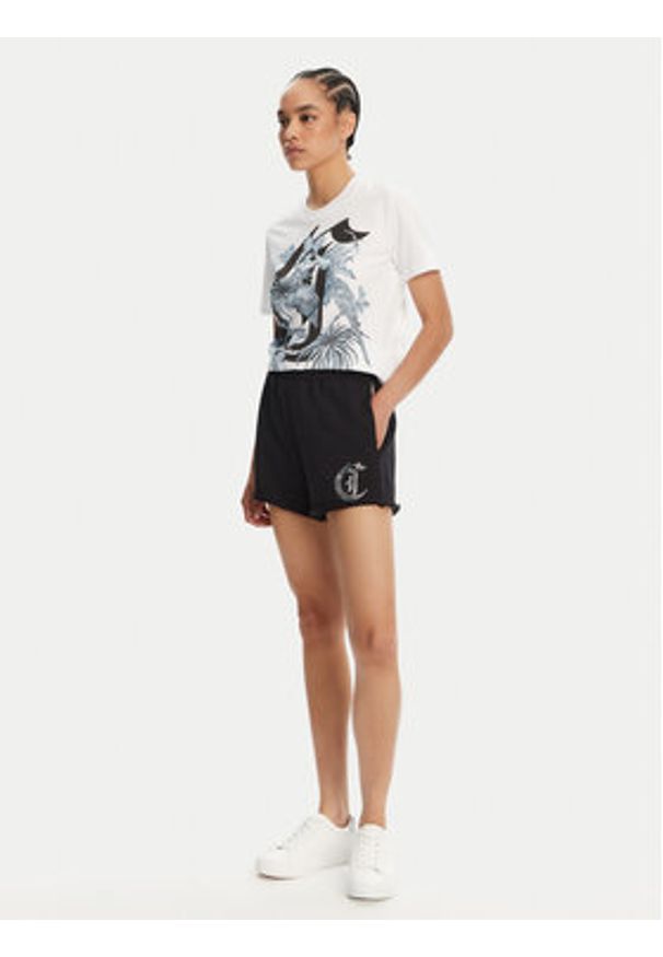 Just Cavalli Szorty sportowe 78PADE08 Czarny Loose Fit. Kolor: czarny. Materiał: bawełna