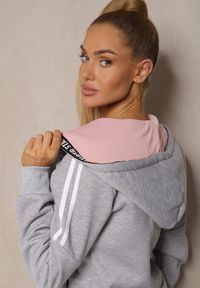 Renee - Szara Długa Bluza z Kapturem Linithra. Okazja: na co dzień. Typ kołnierza: kaptur. Kolor: szary. Materiał: materiał. Długość: długie. Styl: sportowy, casual