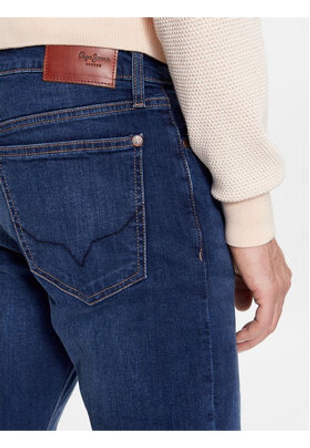 Pepe Jeans Jeansy PM207388 Granatowy Slim Fit. Kolor: niebieski