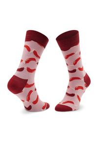 Happy-Socks - Happy Socks Skarpety wysokie unisex SAU01-3300 Różowy. Kolor: różowy. Materiał: materiał