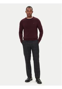TOMMY HILFIGER - Tommy Hilfiger Sweter MW0MW28046 Bordowy Regular Fit. Kolor: czerwony. Materiał: bawełna #3