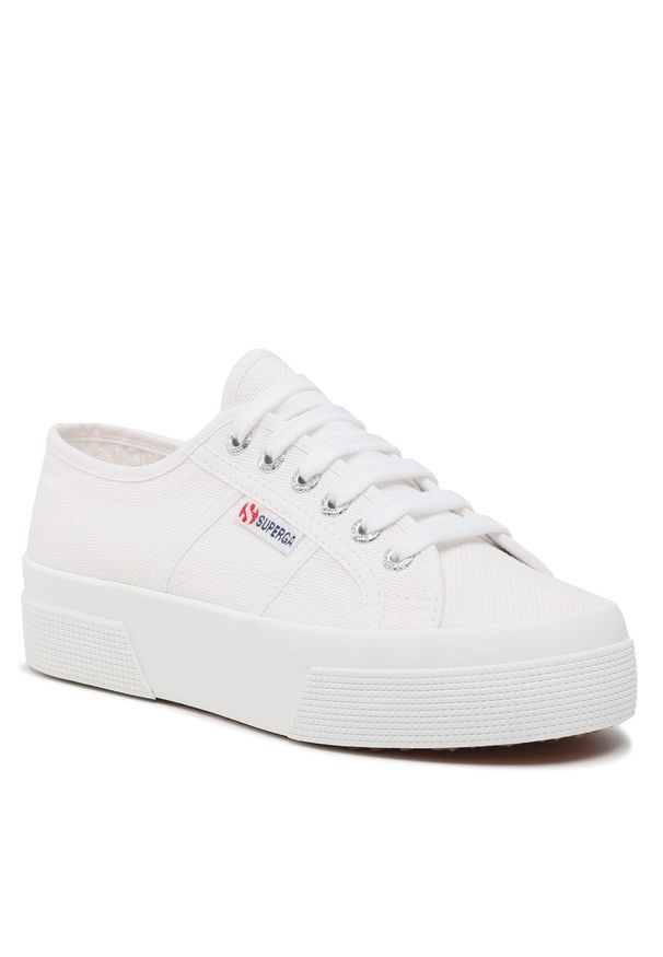 Tenisówki Superga 2740 Platform S21384W White 901. Kolor: biały. Materiał: materiał. Obcas: na platformie