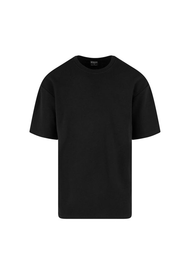 Urban Classics - Męska Koszulka Z Frotte Z Okrągłym Dekoltem. Kolor: czarny. Sport: turystyka piesza