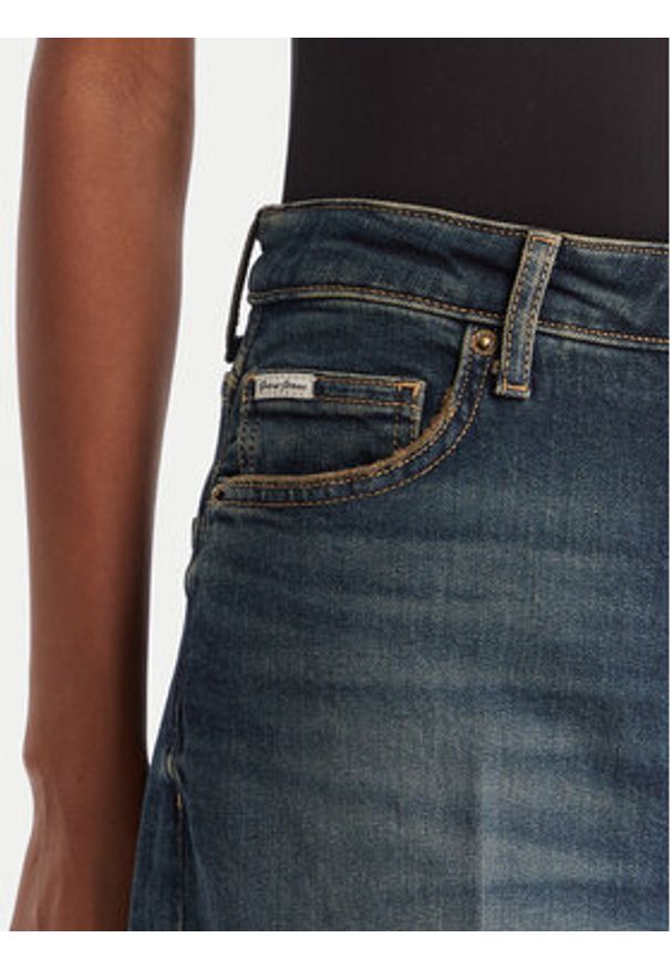 Guess Jeans Jeansy W5BA2Z D5RAB Granatowy Wide Leg. Kolor: niebieski