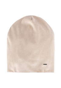 Volcano - Welurowa czapka H-FROZEN. Kolor: beżowy. Materiał: welur. Sezon: zima, jesień #1