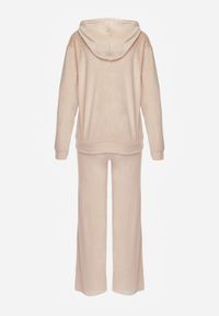 Renee - Jasnobeżowy Welurowy Komplet Dresowy z Bluzą i Szerokimi Spodniami Anelivs. Kolor: beżowy. Materiał: welur, dresówka #6