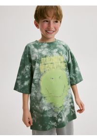 Reserved - T-shirt SmileyWorld® - morski. Kolor: morski. Materiał: bawełna, dzianina