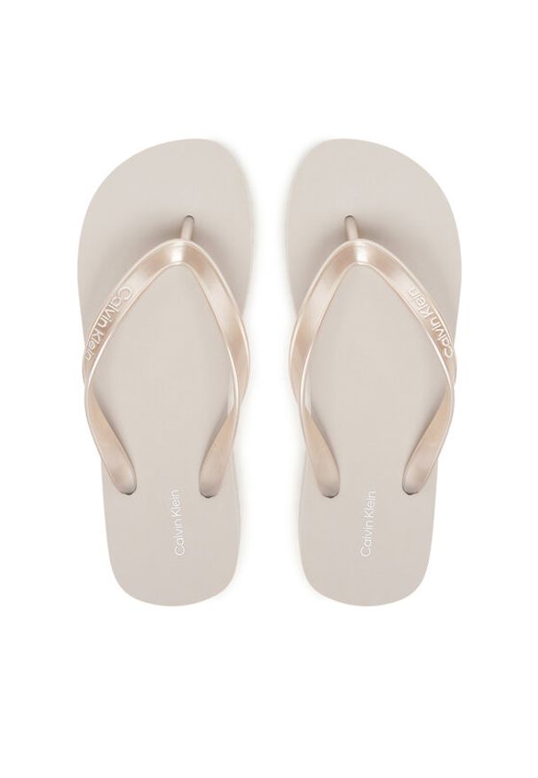 Calvin Klein Japonki Flatform Flip Flop Met Tpu HW0HW03120 Srebrny. Kolor: srebrny. Materiał: syntetyk