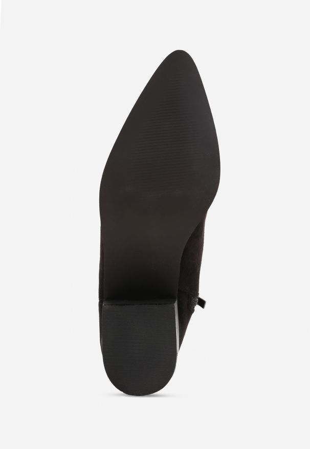 Renee - Czarne Botki Vices w Stylu Kowbojek na Obcasie Vertige. Zapięcie: zamek. Kolor: czarny. Materiał: jeans. Sezon: jesień. Obcas: na obcasie. Styl: boho, rockowy, elegancki. Wysokość obcasa: średni