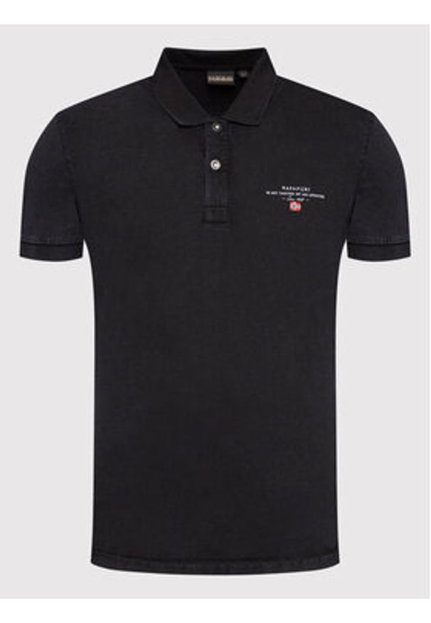 Napapijri Polo Elbas NP0A4GB4 Czarny Regular Fit. Typ kołnierza: polo. Kolor: czarny. Materiał: bawełna