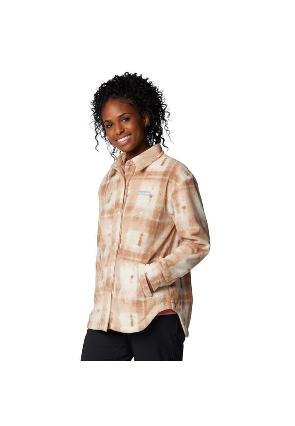 columbia - Kurtka sportowa damska Columbia Benton Springs Fleece Shirt Jacket II. Kolor: brązowy. Materiał: poliester. Sport: turystyka piesza