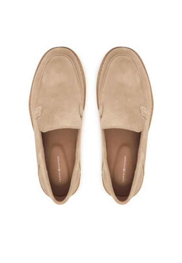 TOMMY HILFIGER - Tommy Hilfiger Mokasyny Stitchdown FM0FM05782 Beżowy. Kolor: beżowy. Materiał: zamsz, skóra