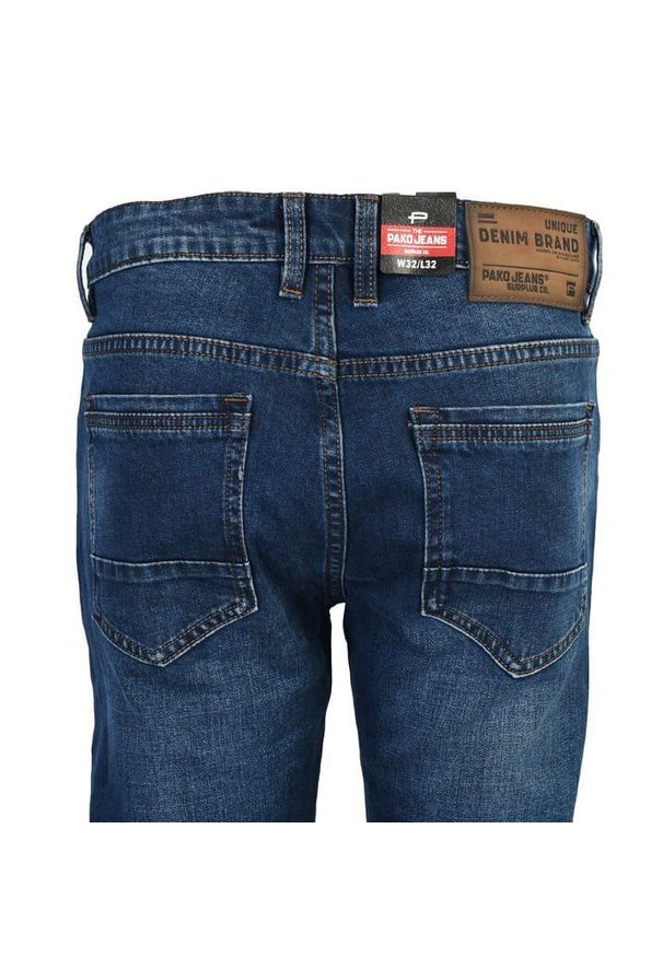 Pako Jeans - Spodnie Męskie, Jasne JEANSY, Regular Fit, Zwężana Nogawka -PAKO JEANS. Okazja: na spotkanie biznesowe, do pracy. Materiał: lycra, bawełna. Styl: biznesowy, klasyczny