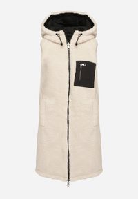 Born2be - Czarna Pikowana Kamizelka Dwustronna z Futerkiem Typu Baranek i Kapturem Lertiala. Okazja: na co dzień. Kolor: czarny. Materiał: futro. Wzór: aplikacja. Styl: casual, elegancki, klasyczny #5