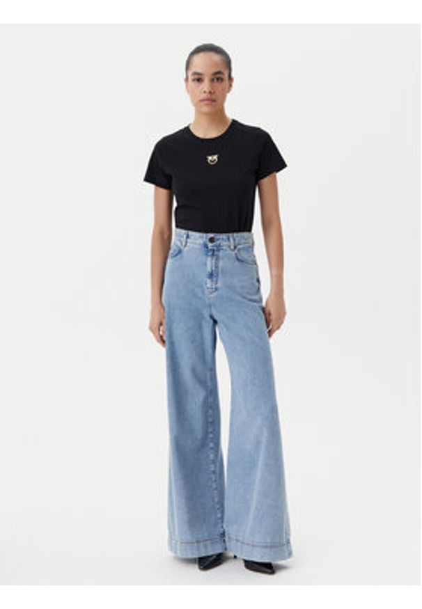 Pinko - PINKO T-Shirt Bussolotto 100355 A2OD Czarny Regular Fit. Kolor: czarny. Materiał: bawełna